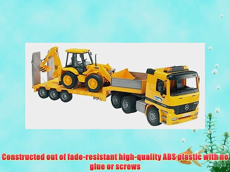 Bruder Toys MB Actros Low Loader Truck with Jcb 4Cx Backhoe Loader