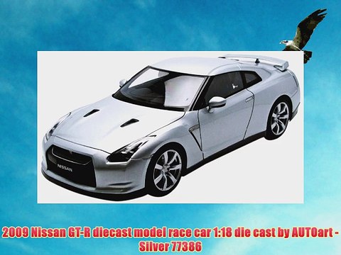 2009 Nissan GT-R diecast model race car 1:18 die cast by AUTOart - Silver 77386