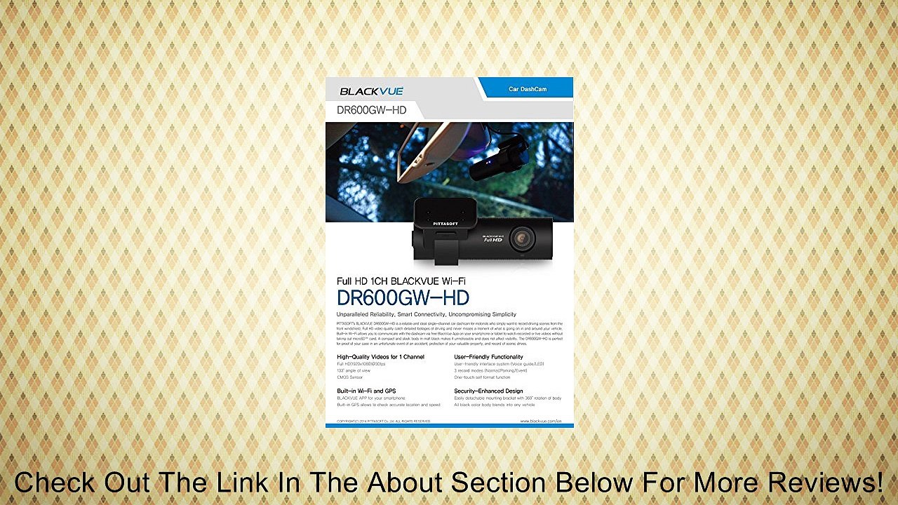 BlackVue New DR600GW-HD 16GB, Car Black Box/Car DVR Recorder, Built-in Wi-Fi, Full HD, G Sensor, GPS, 16GB SD Card Included, upto 64GB support Review