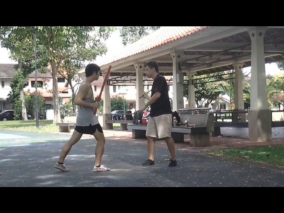wing chun singapore escrima defensive drill - florette-Fraile- Punta Serrada