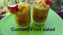 Tasty & Healthy Custard Fruit salad Recipe in Telugu