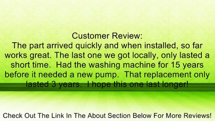 Replacement Maytag Washing Machine Water Pump 202203 6-2022030 Review