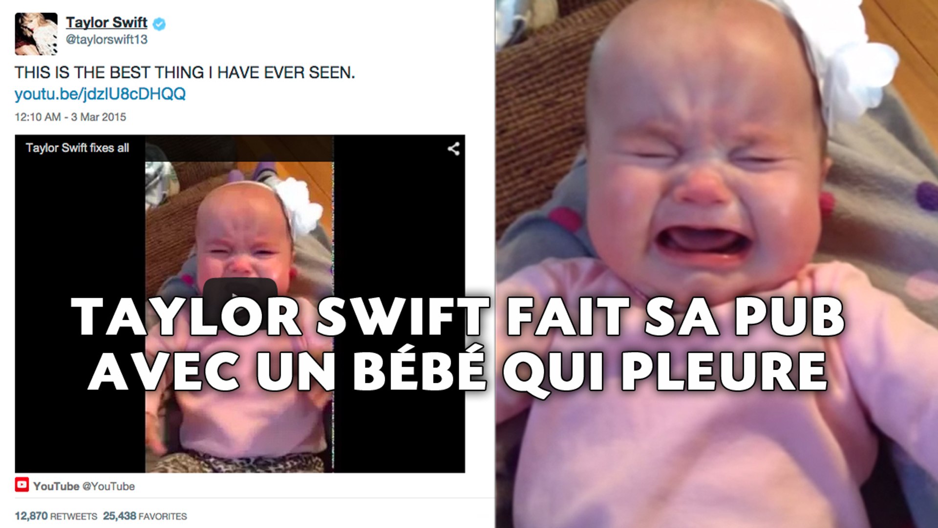 Taylor Swift Fait Sa Pub Avec Un Bebe Qui Pleure Video Dailymotion