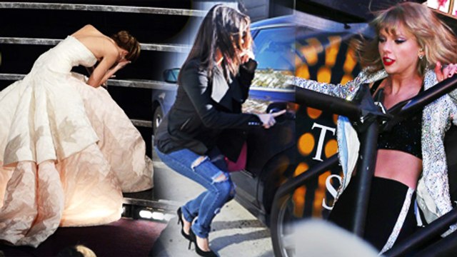 Celebrities Falling Down: Kim Kardashian,Taylor Swift, Jennifer Lawrence & more