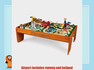 KidKraft Personalized Ride Around Train Table and Set with Blue Library - Christopher