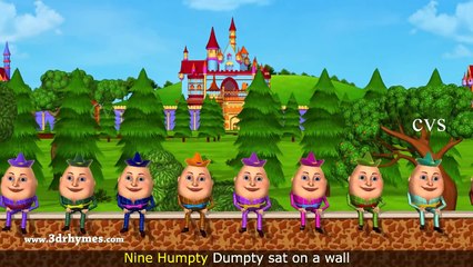 Humpty Dumpty Nursery Rhyme - 3D Animation English Rhymes for children