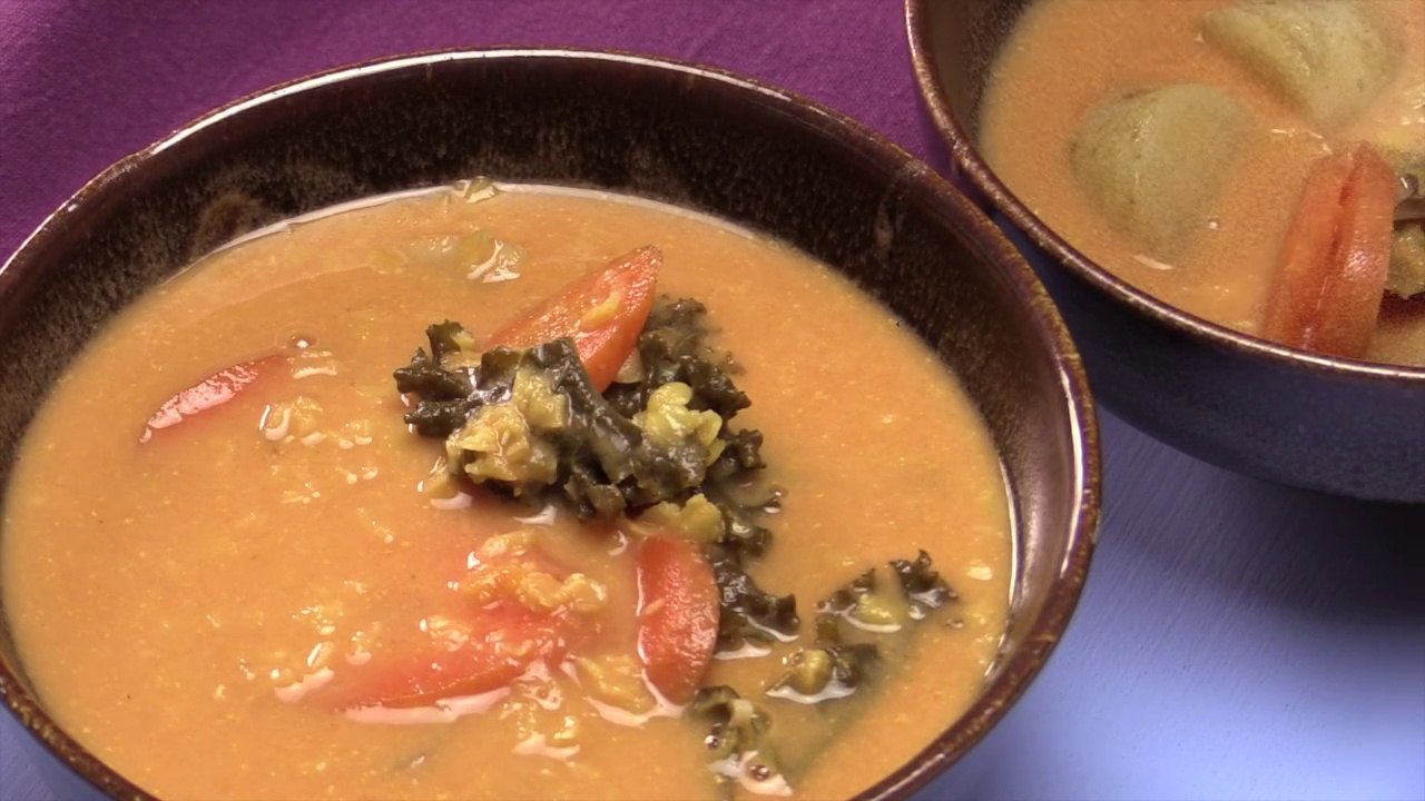 752 Soupe de lentilles au lait de coco