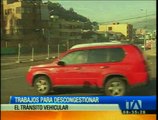 Realizan trabajos para descongestionar el tránsito vehicular en Quito
