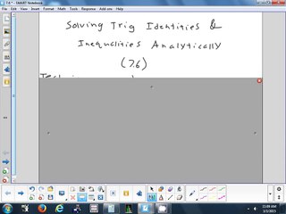 7.6 Solving Trig Equations Analytically 3-3-15