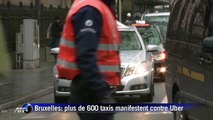 Plus de 600 taxis ont manifesté à Bruxelles contre Uber