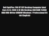 Dell OptiPlex 790 DT SFF Desktop Computer Intel Core i5 i5-2400 3.10 GHz Desktop 4GB RAM 250GB