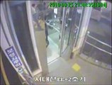 Guy In Scooter Smashes Through Elevator Door