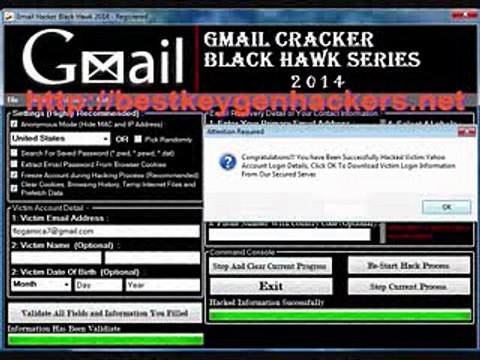 Gmail Hacker Black Hawk - hack any Gmail accounts within less time !