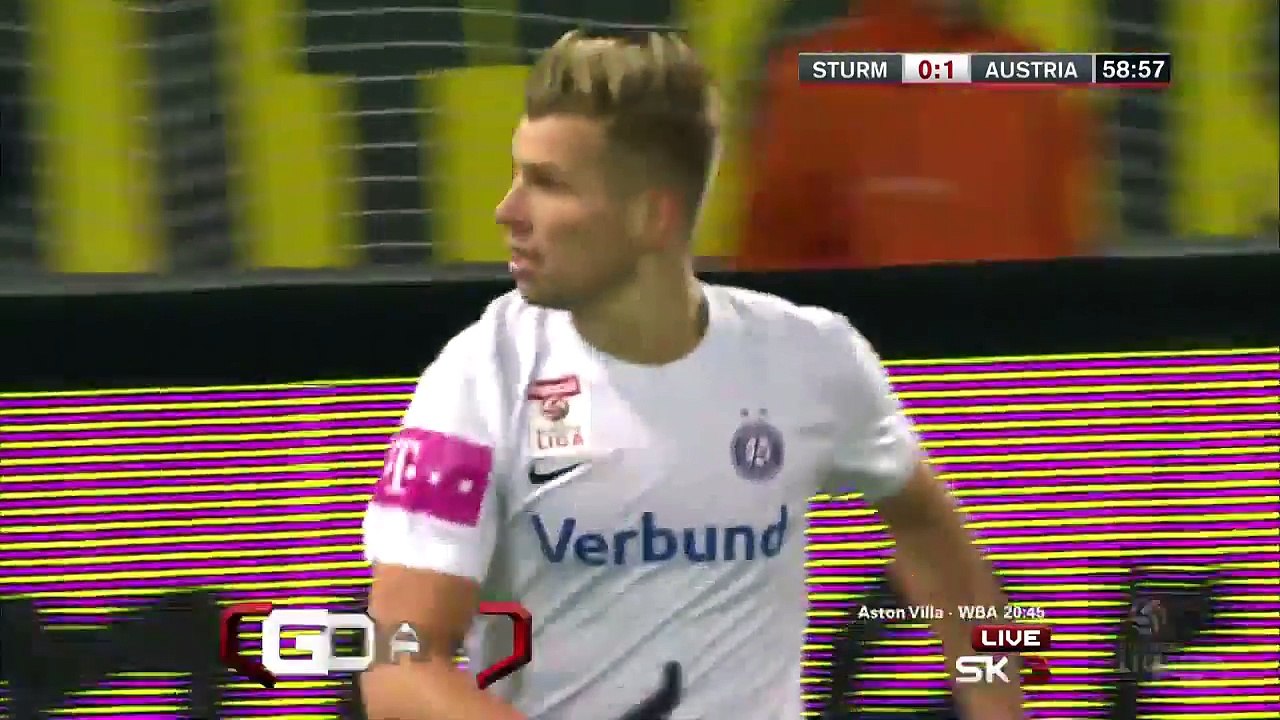 Alexander Grünwald 0:1 Amazing Goal | Sturm Graz - Austria Wien 03.03.2015 HD