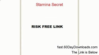 Stamina Secret Review (Official 2014 membership Review)