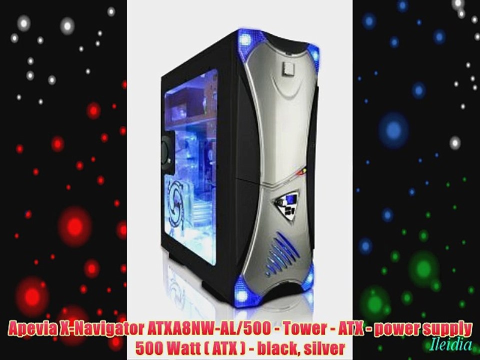 Apevia X-Navigator ATXA8NW-AL/500 - Tower - ATX - power supply 500 Watt ( ATX ) - black silver