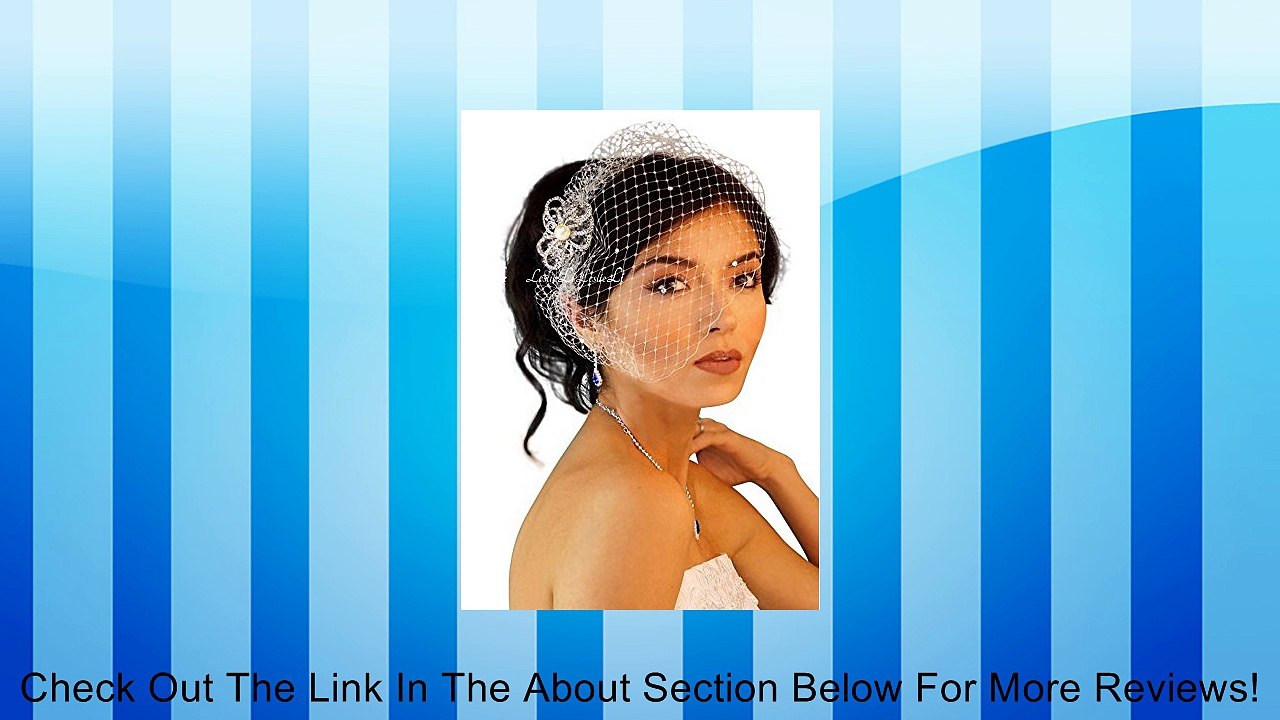 Eleanor: IVORY Pearl Rhinestone Brooch & Bridal Birdcage Veil 23-Eleanor-01 Leslie Li Review