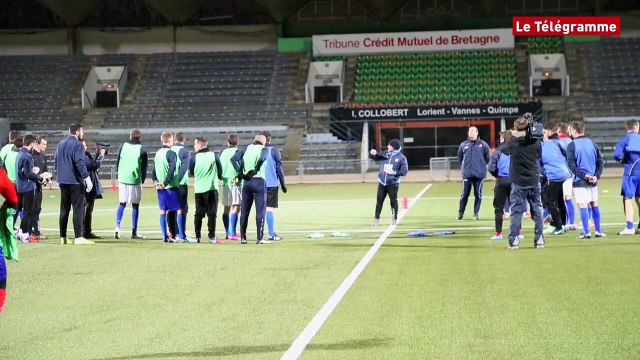 Coupe de France. Concarneau - Guingamp. L'entraînement des Concarnois au Moustoir