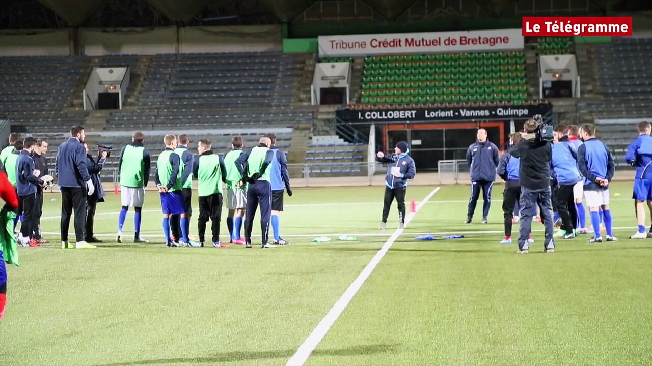 Coupe de France. Concarneau - Guingamp. L'entraînement des Concarnois au Moustoir
