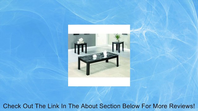 Monarch Specialties Marble-Look Top 3-Piece Table Set, Black/Grey Review