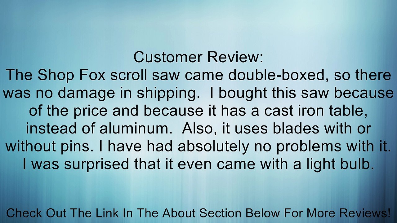 Shop Fox W1713 16-Inch Variable Speed Scroll Saw Review