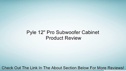 Pyle 12" Pro Subwoofer Cabinet Review