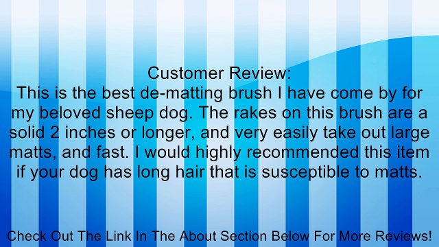 JW Pet Company GripSoft Dematting Rake Dog Brush Review