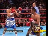 Marco Barrera does the Mexican National Anthem after receiving body shot by Prince Naseem Hamed