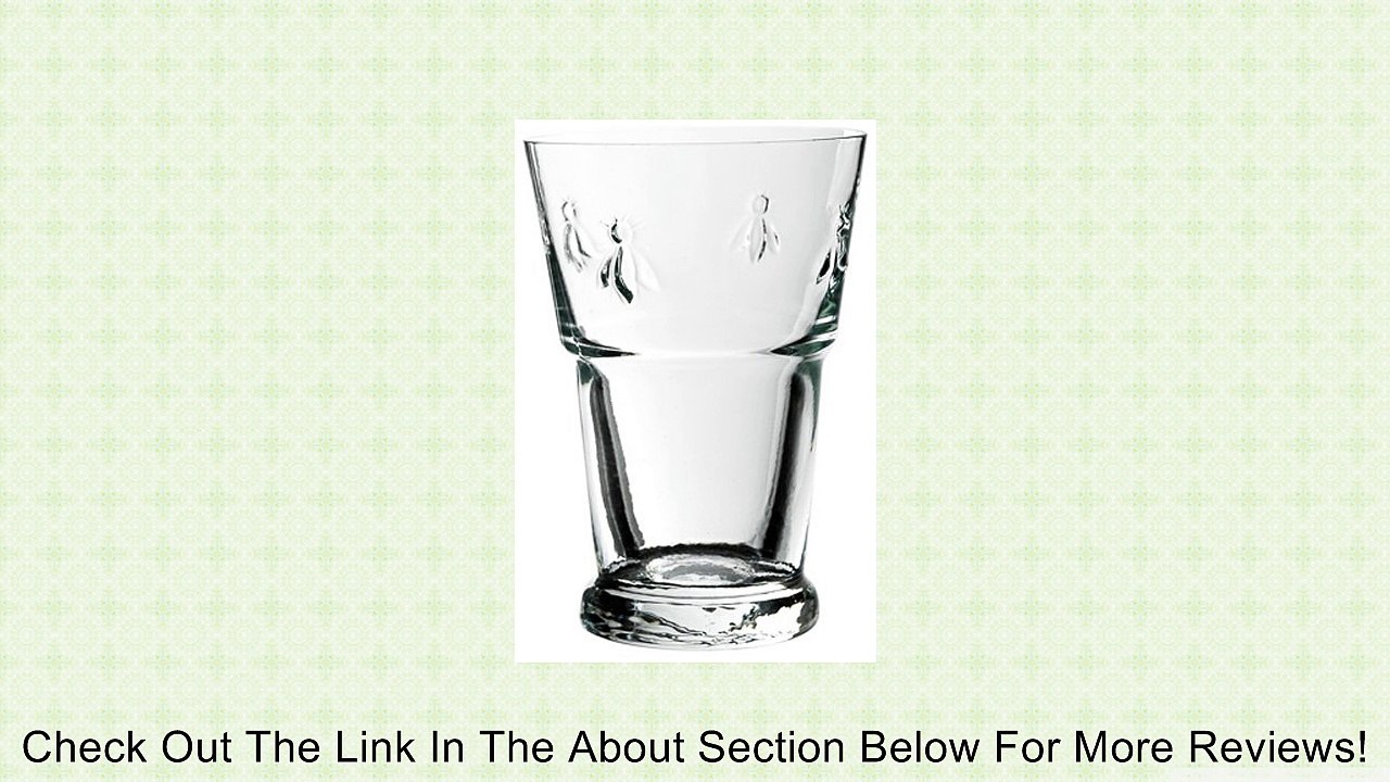 La Roch�re Set of 6, 13.5 oz. Bee D�cor Large Clear Iced Tea Glasses Review