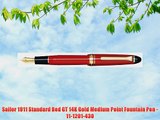 Sailor 1911 Standard Red GT 14K Gold Medium Point Fountain Pen - 11-1201-430