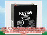 12V 4Ah Sealed Lead Acid SLA Battery Genuine KEYKO ® KT-1240 (W/ F-1 Terminal) - 8 Batteries