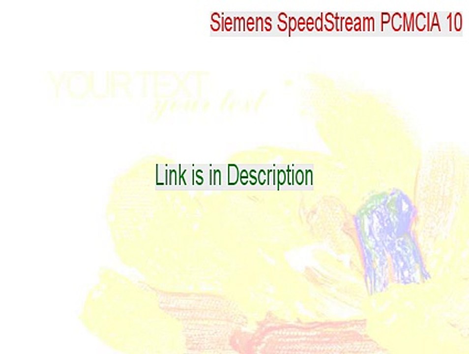 Siemens SpeedStream PCMCIA 10/100 Full [Instant Download 2015]