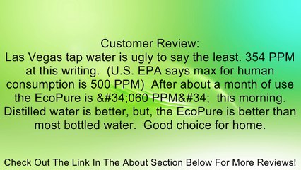 EcoPure ECOROF9 No-Mess Reverse Osmosis Drinking Water Filtration System Filter Set Review