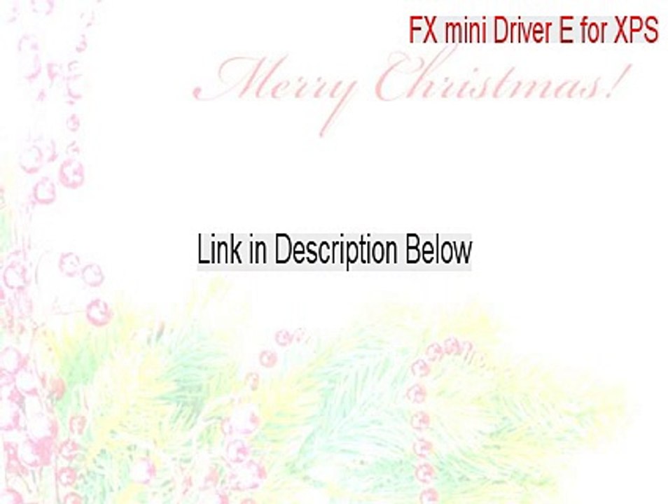 FX mini Driver E for XPS Download [Instant Download]