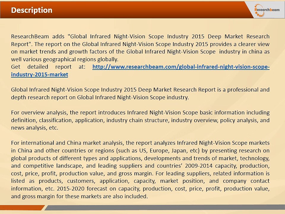 Global Infrared Night-Vision Scope Industry 2015 Market Research Report on Trends and Forecast