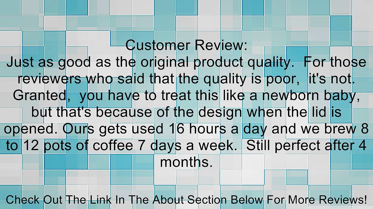 Bunn 35090.0000 2.5L/3.0L/3.8L Stainless Steel Airpot Lid Review