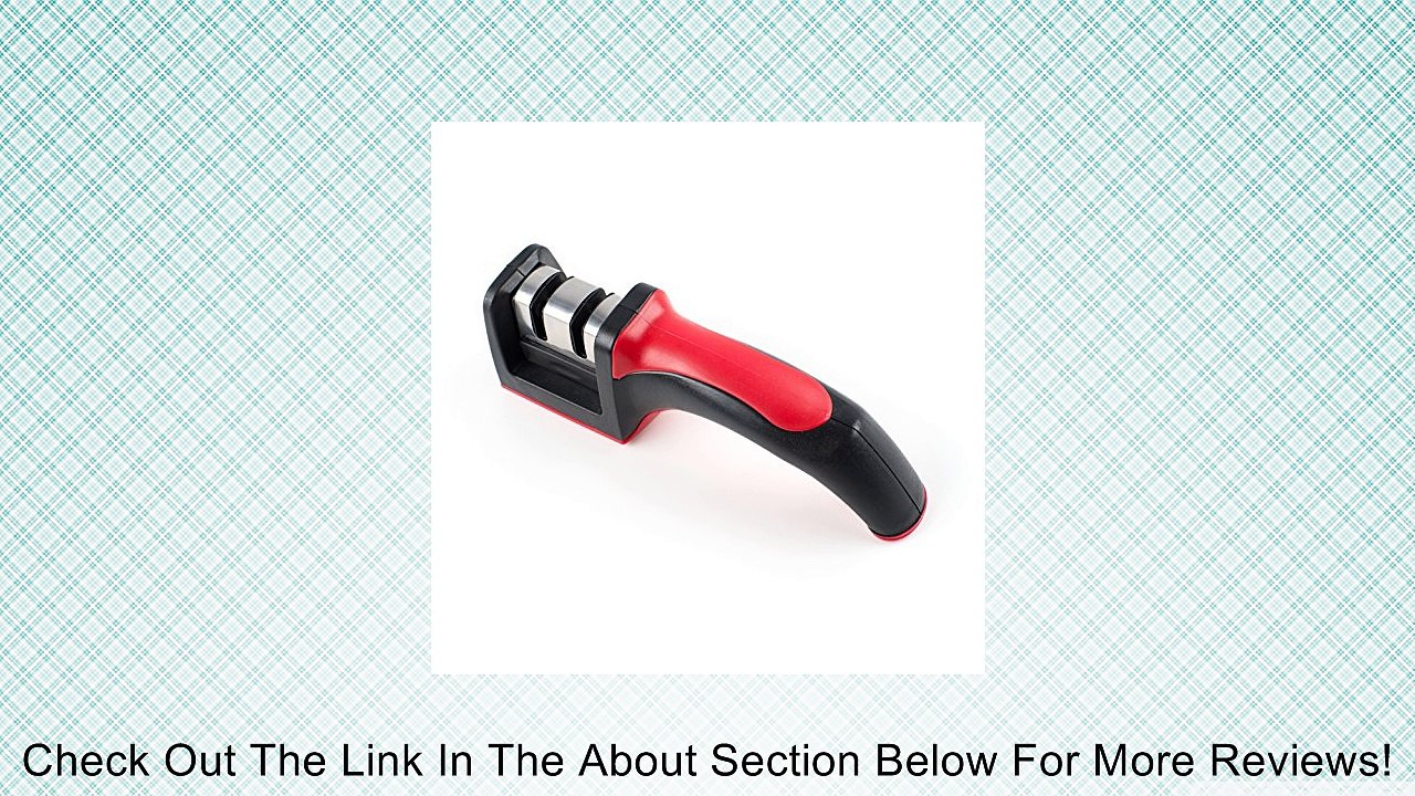 Knife Sharpener - Great, Professional, Attractive and Light Weight - Two stage Knife Sharpening for Standard Knives - Manual, can be Used Left or Right Handed - Designed for Safety - Hard Plastic Casing and Tough Design - Two Stages Diamond and Ceramic -