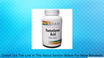 Solaray Pantothenic Acid 500mg -100 Caps Review