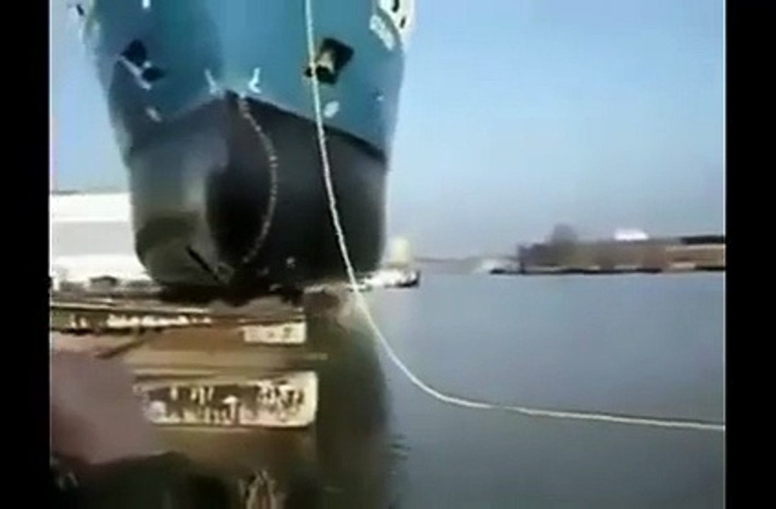 new ship lending in water