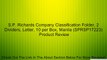 S.P. Richards Company Classification Folder, 2 Dividers, Letter, 10 per Box, Manila (SPRSP17223) Review