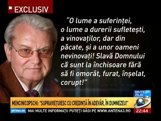 Dr. Mencinicopschi: Nu mi-e ruşine că sunt în închisoare nevinovat!