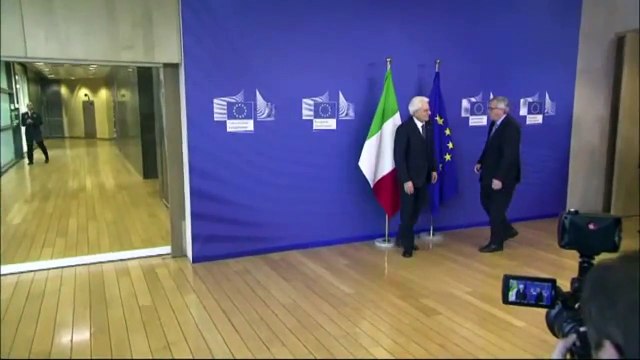 Bruxelles - Mattarella con il Presidente della Commissione Europea Jean Claude (03.03.15)