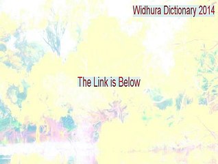 Widhura Dictionary 2014 Key Gen [Free Download 2015]