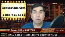 Toronto Raptors vs. Cleveland Cavaliers Free Pick Prediction NBA Pro Basketball Odds Preview 3-4-2015