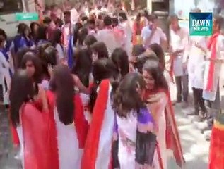 Medical Students celebrate Holi festival in Sukkur