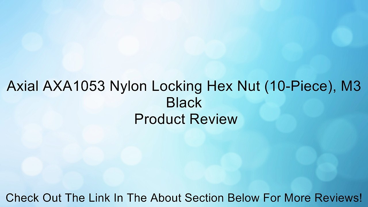 Axial AXA1053 Nylon Locking Hex Nut (10-Piece), M3 Black Review