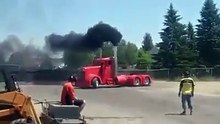 Crazy truck burnout fail!