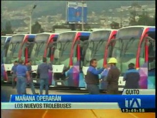 Mañana funcionarán los nuevos trolebuses