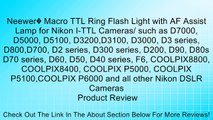 Neewer� Macro TTL Ring Flash Light with AF Assist Lamp for Nikon I-TTL Cameras/ such as D7000, D5000, D5100, D3200,D3100, D3000, D3 series, D800,D700, D2 series, D300 series, D200, D90, D80s D70 series, D60, D50, D40 series, F6, COOLPIX8800, COOLPIX8400,