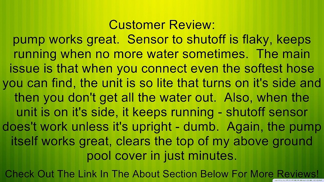 Ocean Blue 195093 Automatic On/Off Electric Winter Pool Cover Pump, 350 GPH (Discontinued by Manufacturer) Review